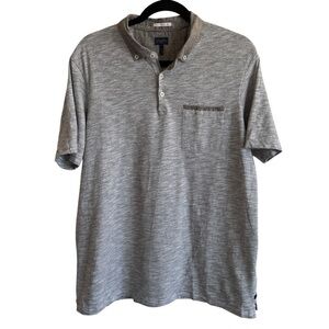 Good Man Brand Gray Knit 100% Cotton Polo Shirt, Size XL